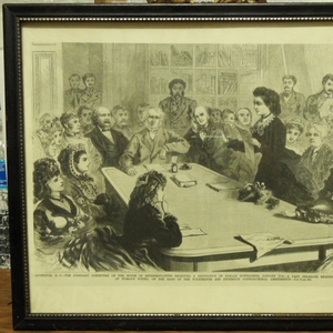 "Frank Leslie‘s Illustrated Newspaper,  The Judiciary Committee of the House receiving a deputation of female suffragists, January 11th." 1871 