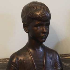 Attributed to James E. Frasier, "Bust of a Young Boy." 20th Century 