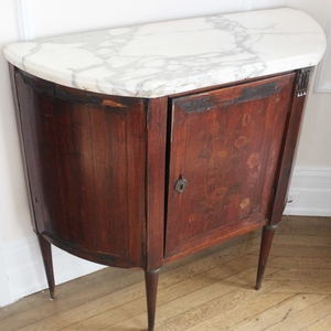 Dark Wood and Marble Cabinet 